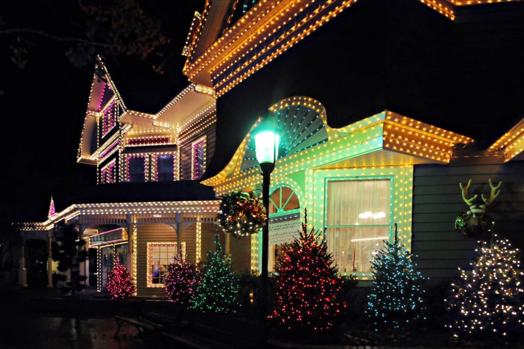 holiday lighting installation